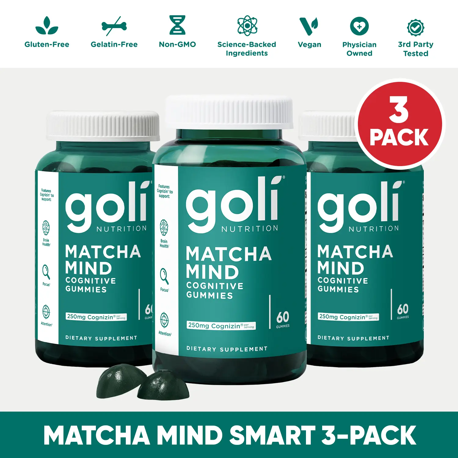 SMART PACK: 3x Matcha Mind Gummies