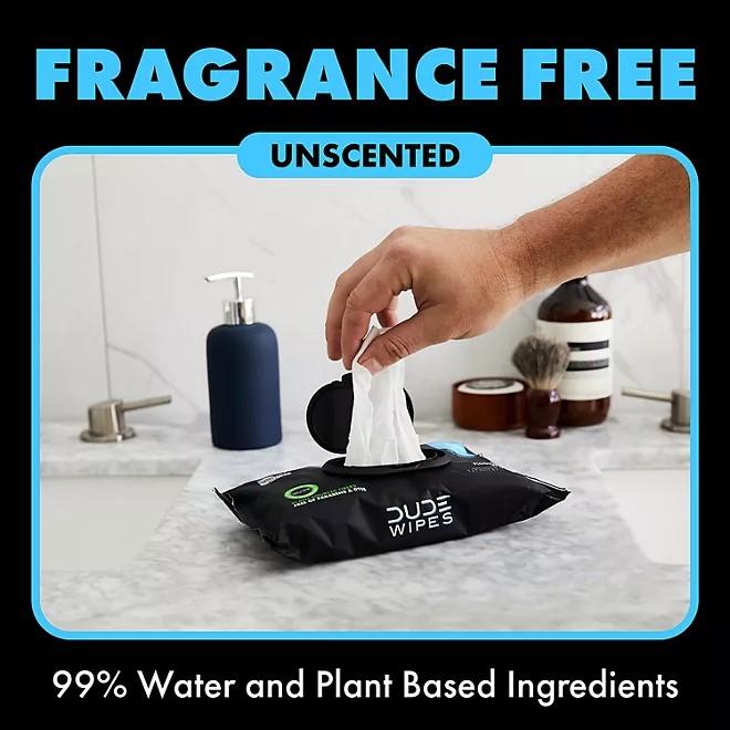 Dude Wipes XL Flushable Wipes - 8ct Fragrance-Free 400 Wipes for Personal Hygiene, Travel, and Home Use Napkin Toilet Disposable