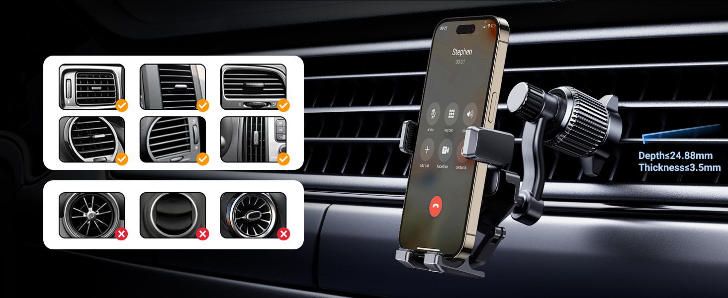 UGREEN Car Phone Holder 360 Degree Rotated Gravity Air Vent Phone Mount, Compatible with iPhone 17 16, Samsung, 360 rotation Cellphone Grip Stand-Deals for You,September Restock，TikTokShopBlackFriday ,TikTokShopHolidayHaul
