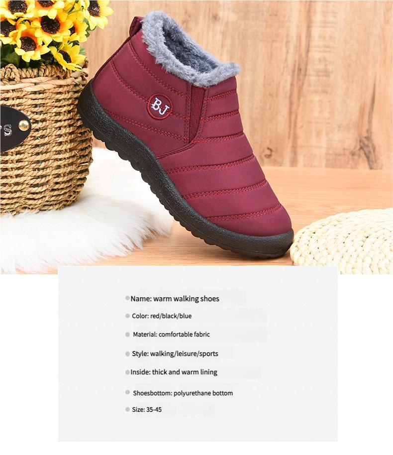 Men & Women's Winter Snow Boots - Slip-On Warm Ankle Boots with Lining, Lightweight Outdoor Shoes for Women Men Footwear Closed Pedal