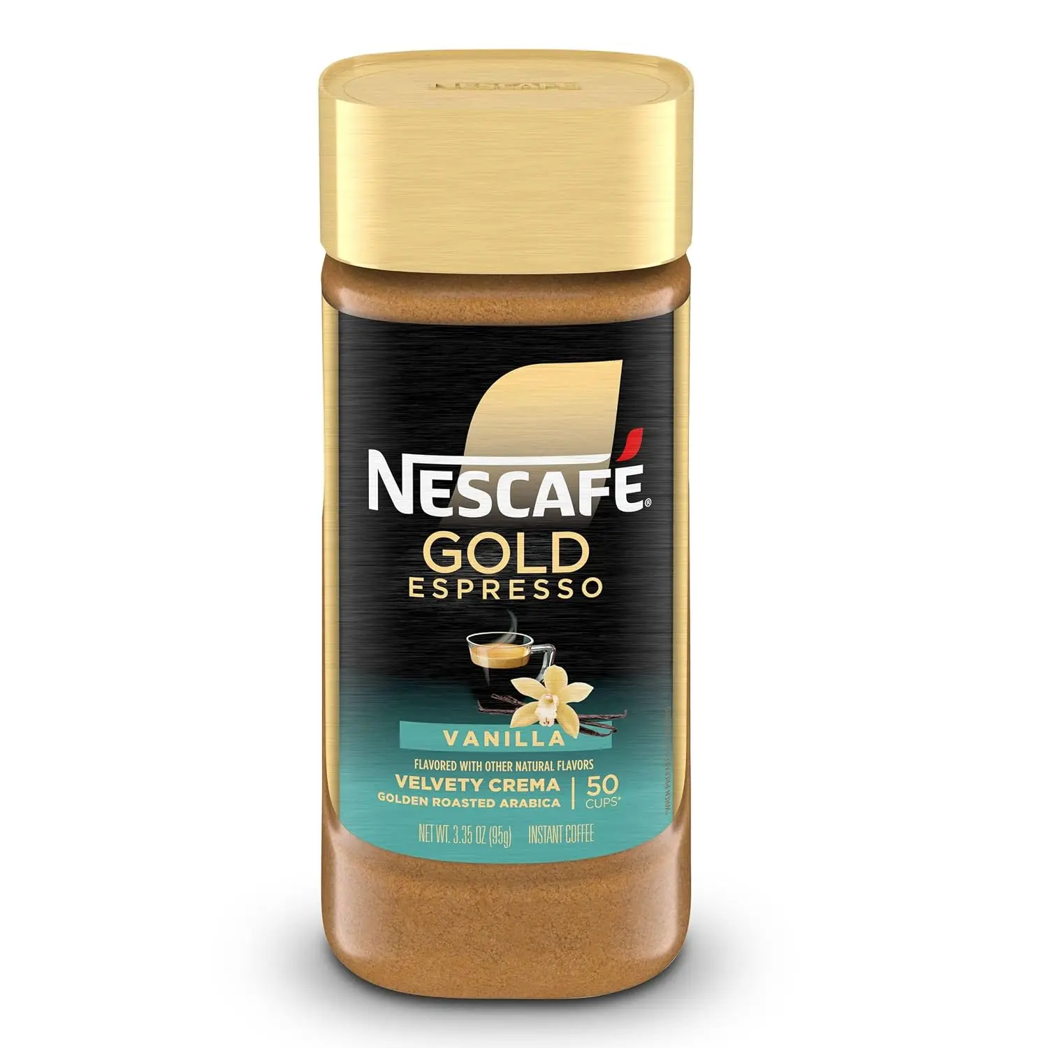 NESCAFE GOLD Vanilla Instant Espresso Jar - 6x95g (US), 3.5 oz (100g) Single Jar, Vanilla-Flavored Instant Coffee
