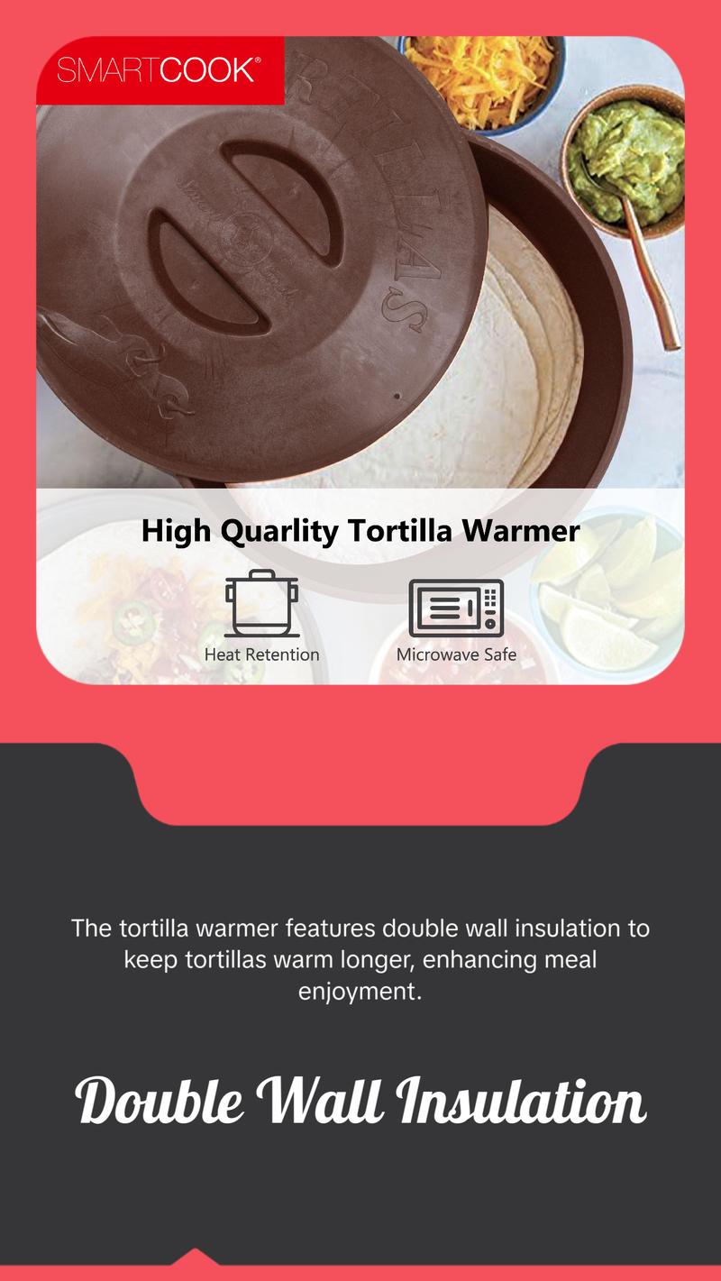 Smart Cook 11” & 13” Non-stick  Round Comal Pan with, Utensils Set and Taco Warmer –Even-Heating Surface with Durable Metal Handle,Lightweight, Comals para Tortillas, Perfect for All Stove-Tops pots and