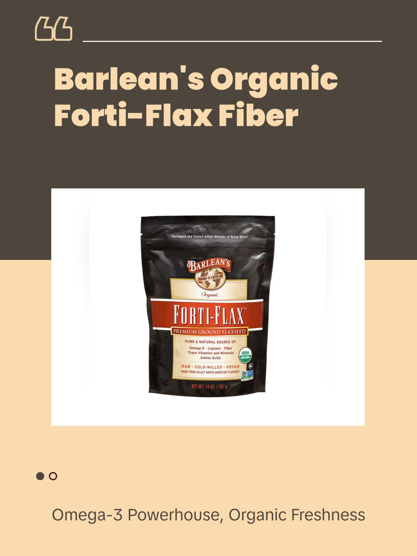 Barlean's Organic Forti-Flax Premium Ground Flaxseed Fiber Grain