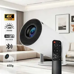 Portable Android Bluetooth Mini Projector - Wireless BT5.4, 290 Lumen, Dual WiFi, Auto Keystone Correction, Decoding, 720P Display, 130" Screen, Built-in Audio, 180° Rotatable, 650g Smart Mobile Home & Outdoor Cinema Projector Gift