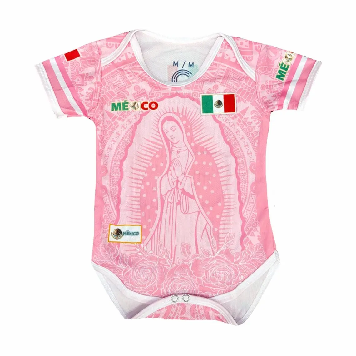 Virgencita Mexico Onesie Jersey for Unisex Light Pink