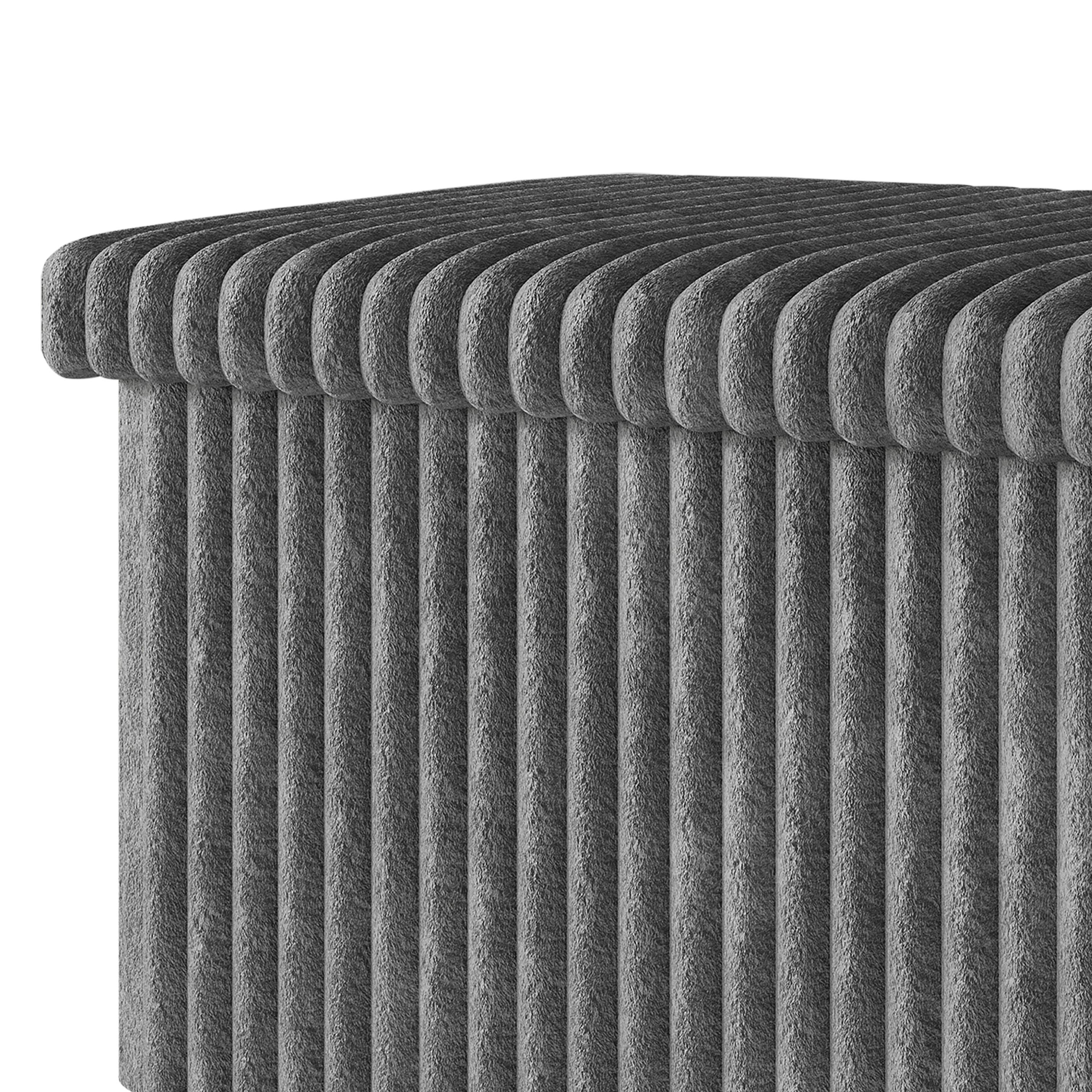 Favorer Florence 30" Tufted Upholstered Folding Storage Ottoman Bench - Indoor Furniture Footstool, Room Decor, Living Room Decor, Household Items, Apartment Stuff, Organizer Storage Solution, House Decor