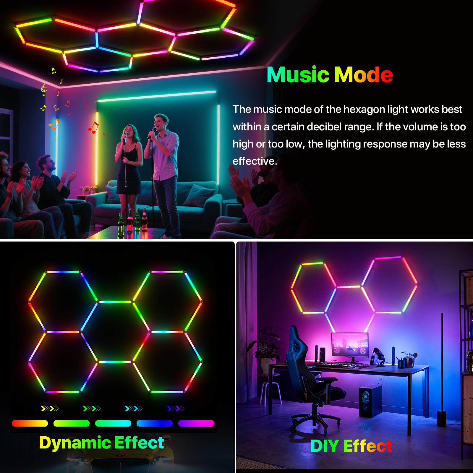 HYPERLITE RGB Hexagon Light Smart Modular Honeycomb Light App & Remote Control LED light Music Sync DIY Colors Ceiling light Gaming Room Party Office Garage Light LED Wall Decor light, SpringGlowUp HYPERLITE RGB Hexagon Light Smart Modular Honeycomb Light App & Remote Control LED light Music Sync DIY Colors Ceiling light Gaming Room Party Office Garage Light LED Wall Decor light, SpringGlowUp