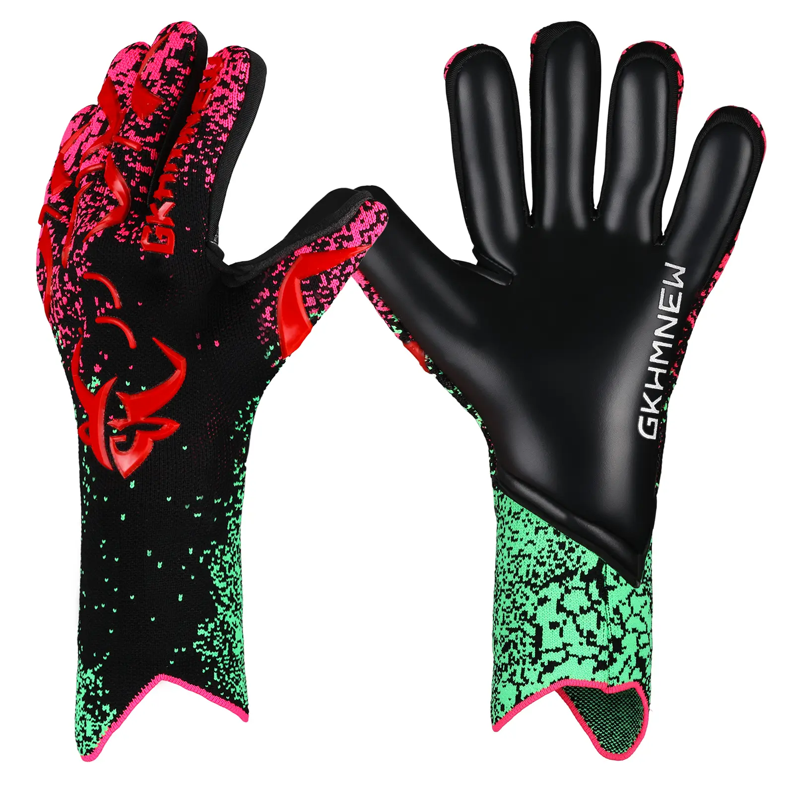 Soccer Goalie Goalkeeper Gloves for Youth & Adult, Size 6-10, Enhanced Latex Palm Grip, Breathable Knitted Fabric, Suitable for Game & Training Pink Red