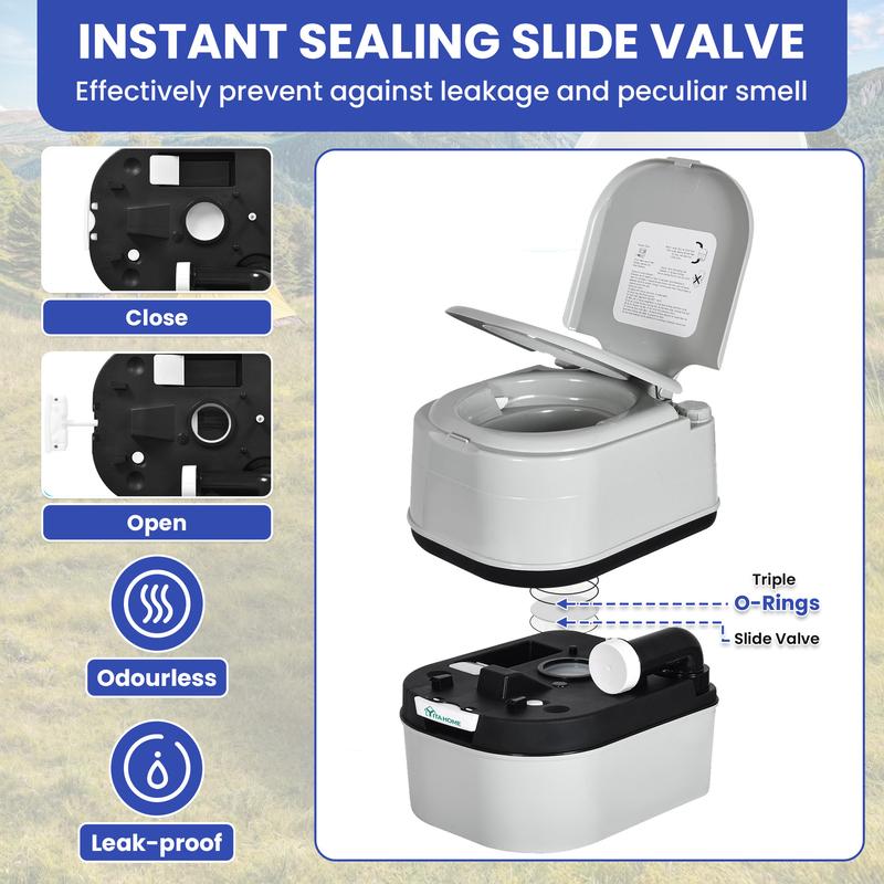 OEDRO 6.3GAL Portable Potty Toilet Outdoor Camping Portable Travel Mobile Flush Toilet