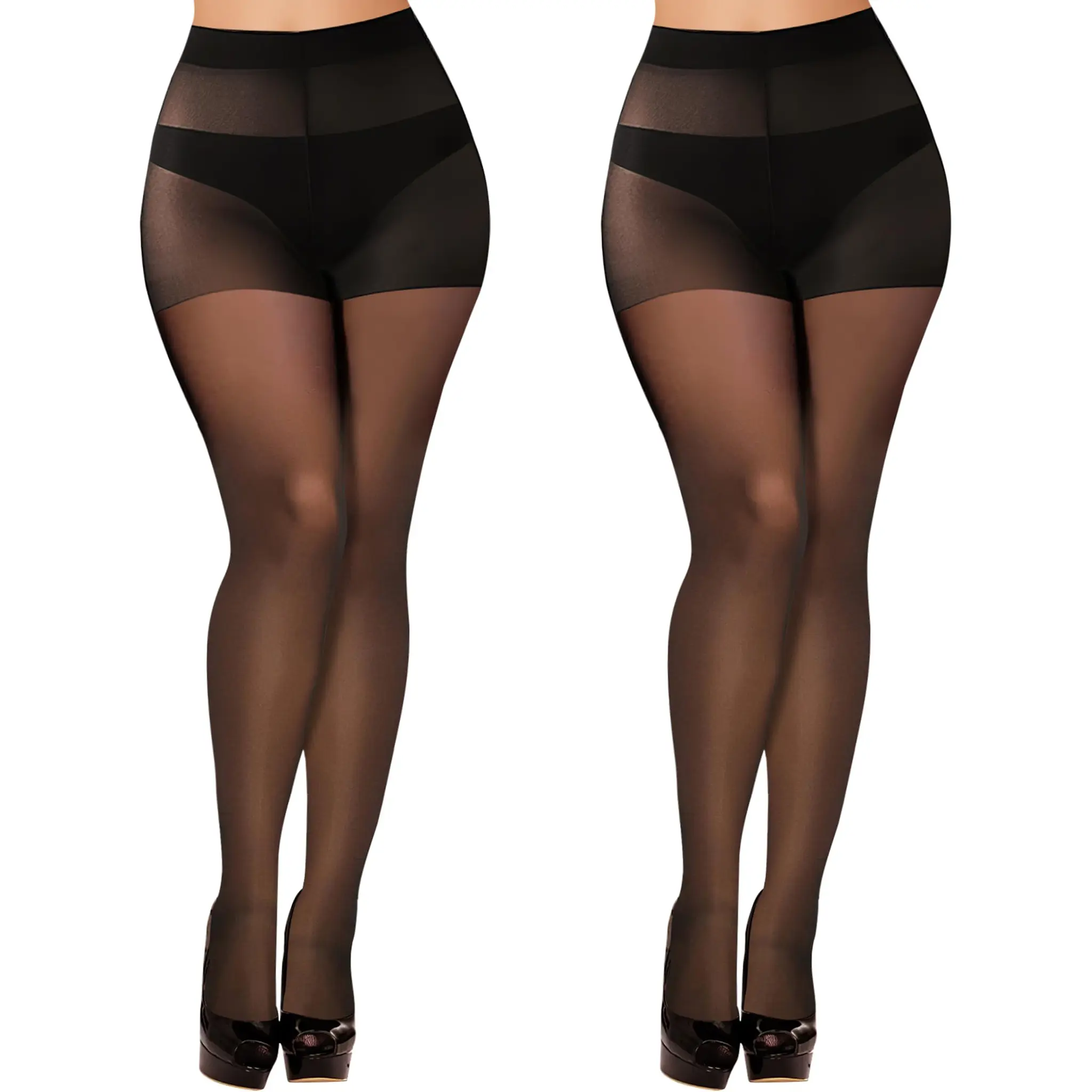 Women's 20D Transparent Sheer Pantyhose, Regular Fit, Slimming Design, Natural Look Tights