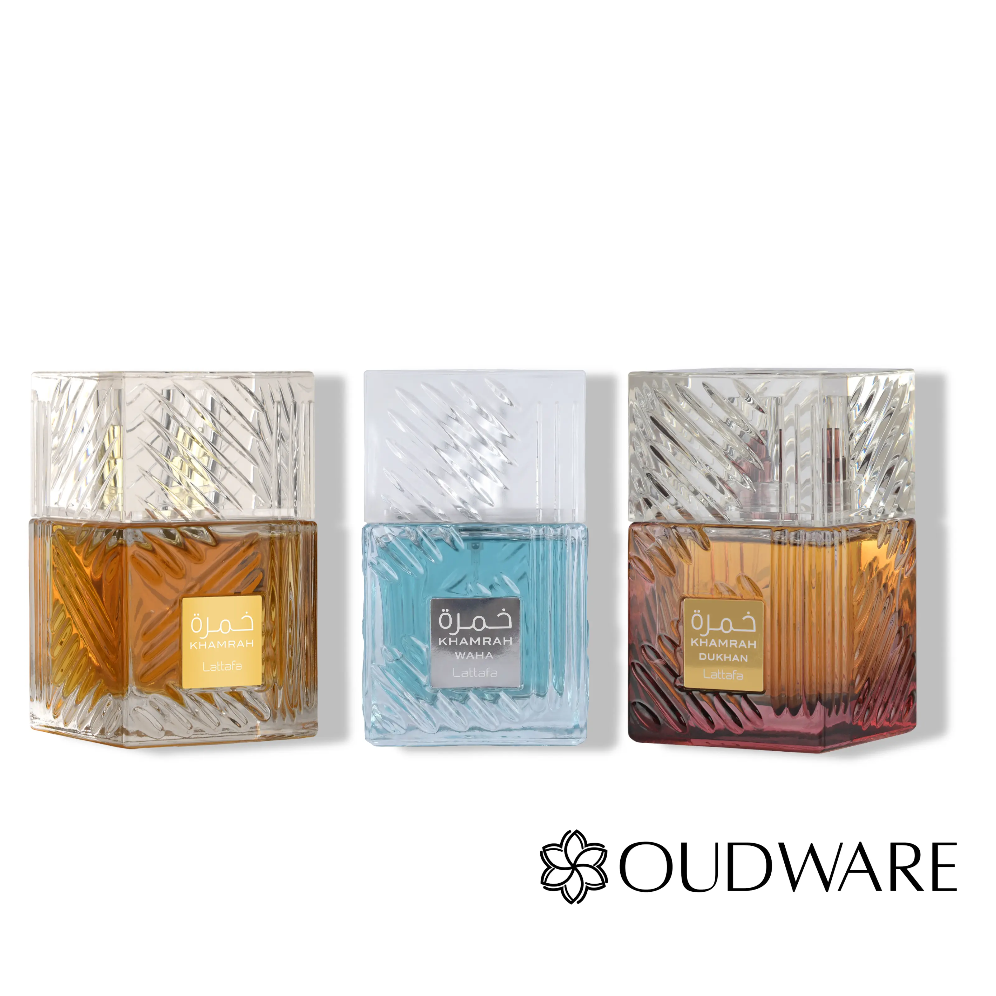 Lattafa Perfumes Khamrah Waha EDP 100ml + Khamrah EDP 100ml + Khamrah Dukhan EDP 100ml - Khamrah Bundle of 3x100ml