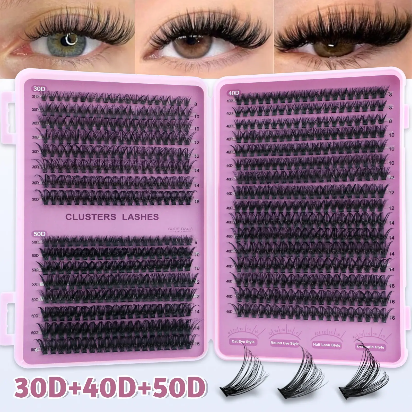 640 D Curl Voluminous False Eyelashes, Cosmetic Eyelashes, Curly Lashes, Mixed Lengths 8-16mm, Soft Dense, DIY Makeup, Volume Cluster Lashes & Lash Extension, Cluster Lash Extensions, Beginner Friendly