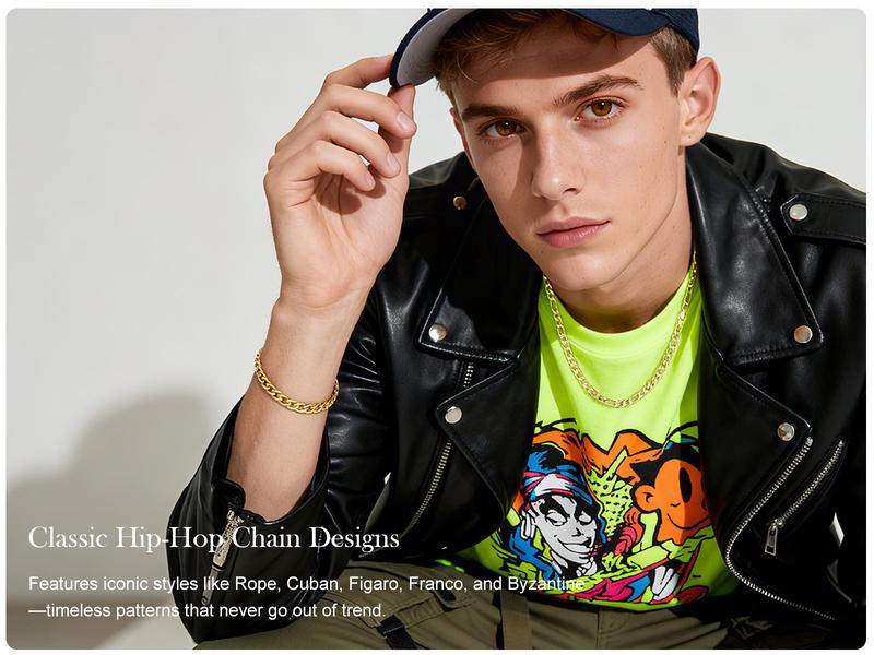 Holylegend 14K Gold-Plated Rope, Figaro, Cuban Concave, Franco, Byzantine Bracelet, Twisted cable bracelet,Elegant jewelry bracelet, 8" Length, 6 mm/8 mm/10 mm Width,Diamond Cut