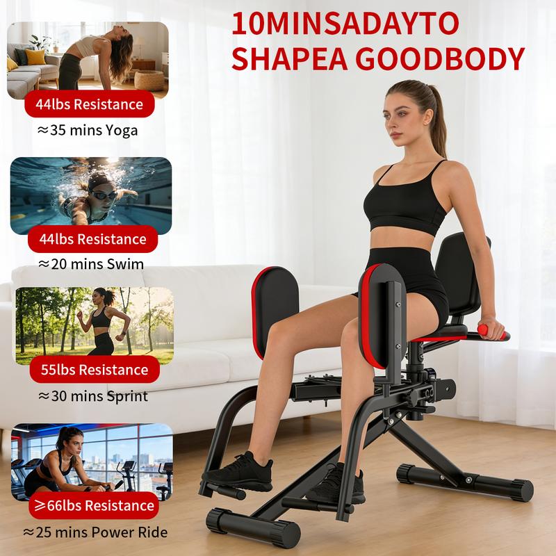 2-In-1 Glute Machine - Hip Abduction & Adduction Exercise Equipment - 3 Resistance Levels For Glute Strengthening, For Home Use, Upper Back Exerciser, Adjustable Glute Trainer, Thigh Workout Equipment For Hip Sculpting & Butt Lifting