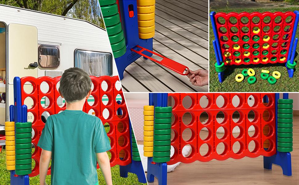 Costzon Jumbo 4-to-Score Giant Game Set, Giant 4 in A Row, Indoor Outdoor Board Game for Kids and Adults, Ideal for Holiday Party & Family Game Fun,Christmas Festival Gift Black Friday Cyber Monday