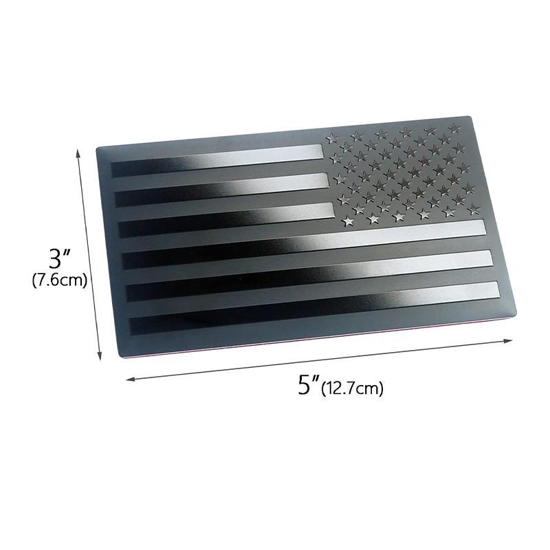 【FaddishDeal】4-PCS American Flag Badge Decals, black metal American Flag decals forward and reverse set car truck stickers.