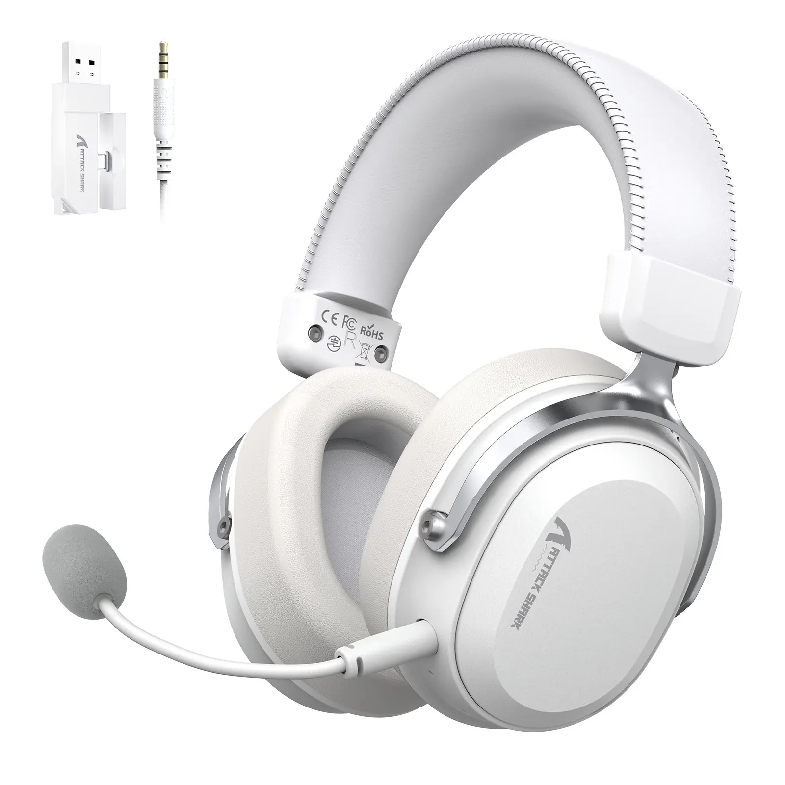 ATTACK SHARK L30Pro Wireless Esports Gaming Headset with 2.4Ghz/BT/Wired, Long Battery Life with Detachable Microphone 7.1 Surround Sound Ultra-Low Latency for PC/PS5/Xbox/Switch/Mobile Gaming, Gamer Headphones with Mic, Gaming Accessories