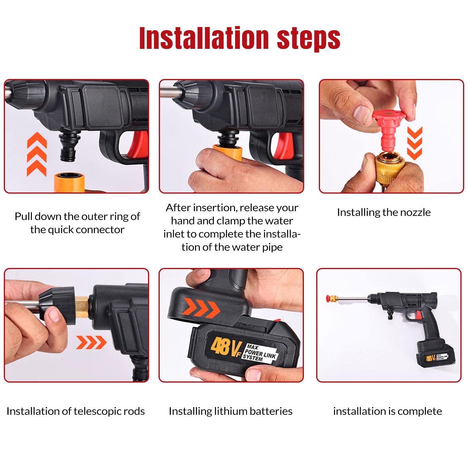 Cordless Pressure Washer Snowflake Foam Spray Gun, Portable Pressure Washer Battery Powered Max 550PSI, 1*48V 5.0Ah Rechargeable Battery Perfect Christmas & New Year Gift Cordless Pressure Washer Snowflake Foam Spray Gun, Portable Pressure Washer Battery Powered Max 550PSI, 1*48V 5.0Ah Rechargeable Battery Perfect Christmas & New Year Gift