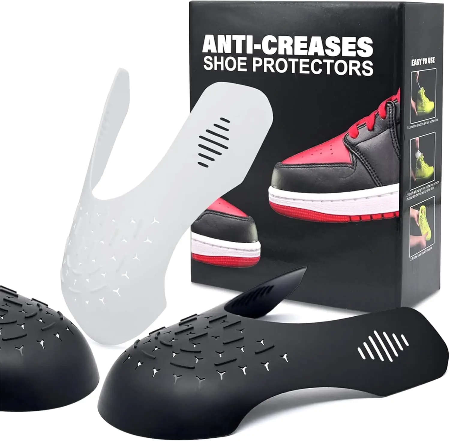 4 Pairs Shoe Crease Preventers, Anti Crease Protectors Shoe Guards For Air Force Jordan Dunks and More, Shoe Creases Stoppers for Sneaker and Casual Shoes, for Women's US Size 5-9
