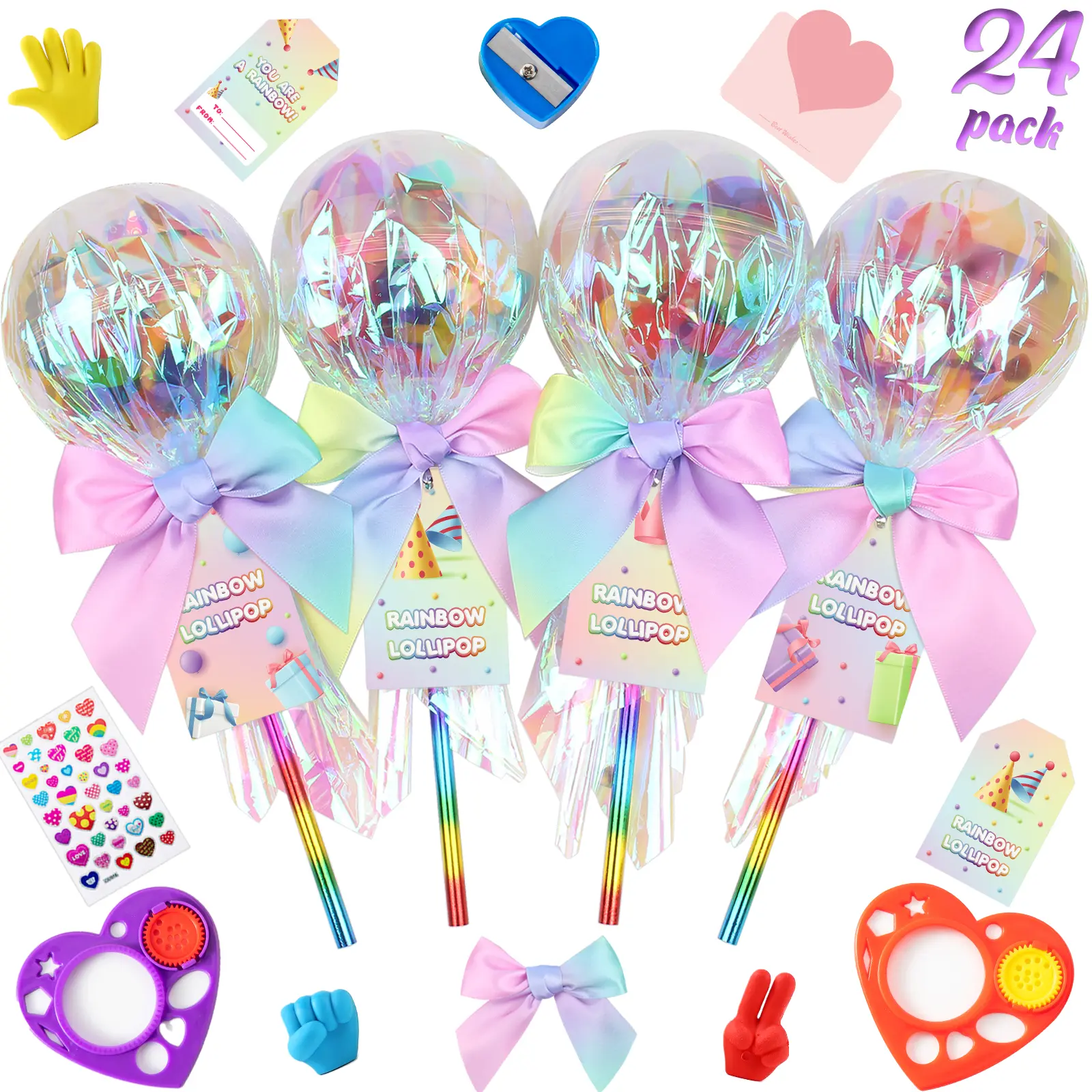 24 Pack Graduation Rainbow Stationery Set Party Favors & Goodie Bags for Kids, Return Gifts for Birthday Party, Class of 2026 Classroom Rewards Prizes & Gifts Exchange for Students, Back to School Graduation Gift