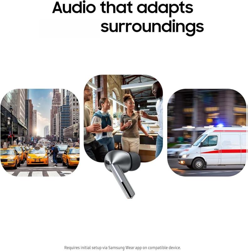 Samsung Galaxy Buds 3 Pro AI True Wireless Bluetooth Earbuds Noise Cancelling Sound Optimization Redesigned Comfort Fit Silver US Version Amazon Exclusive 2Yr Warranty