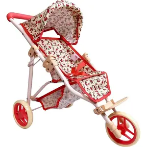 The New York Doll Collection Baby Doll Stroller for Dolls |   Play Toy Toddlers 3 Year Old Girls Gift Push Pram Dolls, Babydoll Jogger Carriage (Quality Floral Print)