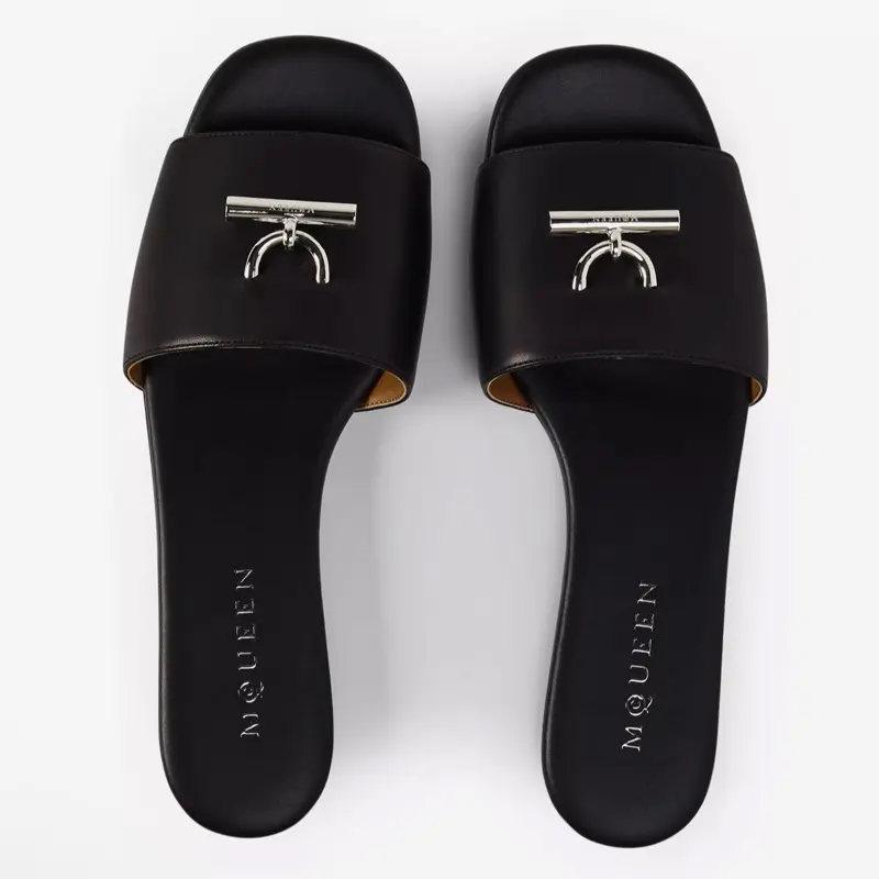 Alexander McQueen Leather Sandals Black Size 36.5