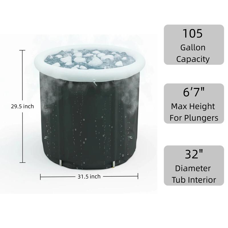 Inflatable Cold Plunge Tub 105 Gallon for Post-Workout Recovery & Relaxation Comfortable Durable Leakproof Skin-friendly