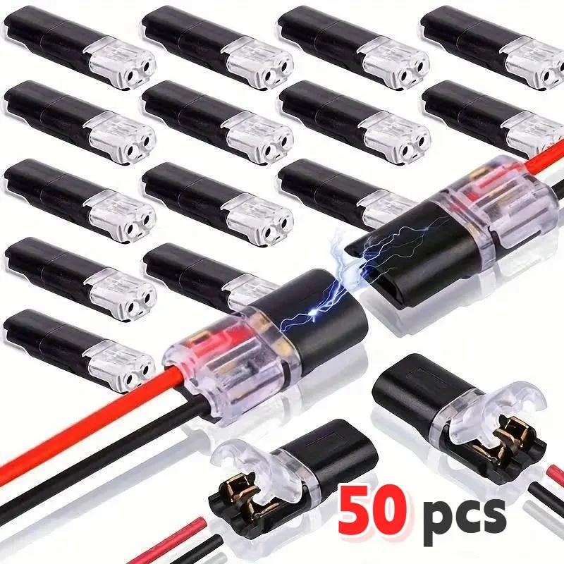 50-Pack Multi-Purpose Quick-Clip Fasteners – Snap-On Blocks for DIY Crafts, Low-Voltage Models & Home Decoration, Tool-Free Plastic Connectors