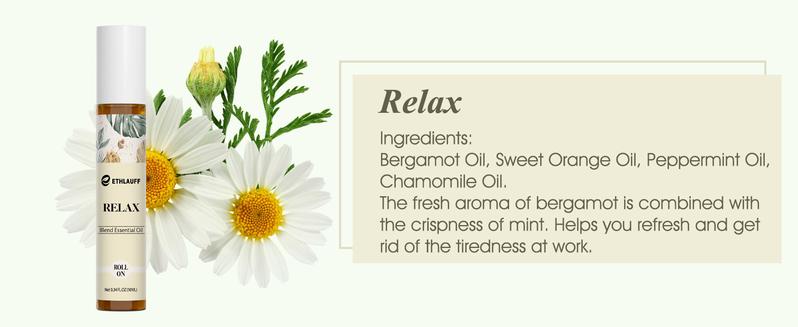 Essential Oils Roll-On Set 6 Pack - (Relax, Sleep, Balance,Breathe, Focus on, Happiness) Aromatherapy Oil, Essential Oils Blends for Skin - Relaxation Gift for Women and Men, Calm Essential Oil Roll On, 100% Natural Stress Relief Aromatherapy Blend