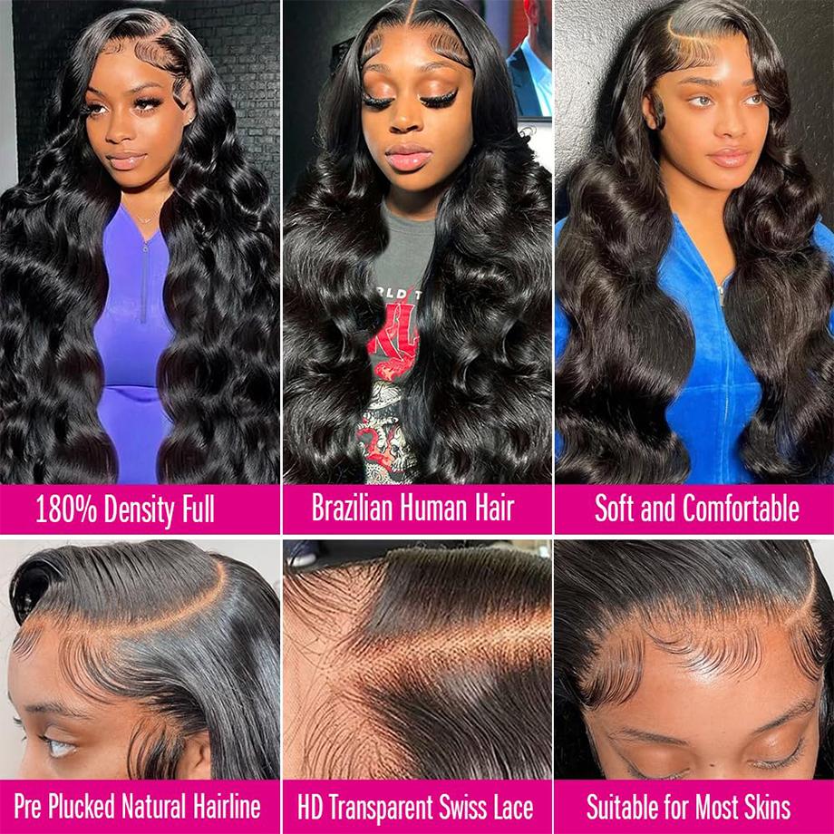Bling Hair Body Wave 13X4 Lace Front Drawstring Wigs Human Hair Easy To Wear 13x6 Glueless Wig Human Hair Pre Plucked Pre Cut Pre Everything Frontal Wig Beginners Friendly 180% Density #TikTokShopBlackFriday
