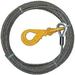 BA Products 3/8" Steel Core Winch Cable w/ Self-Locking Swivel Hook
