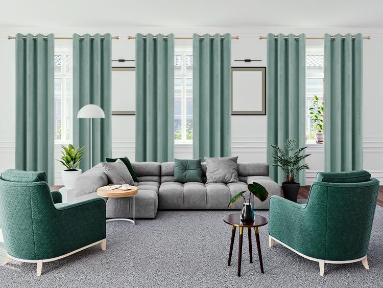 Deconovo Velvet Curtain (2 Panels) with 4 Hanging Options, Elegant Drapes for Living Room and Bedroom Decor, Room Darkening Design