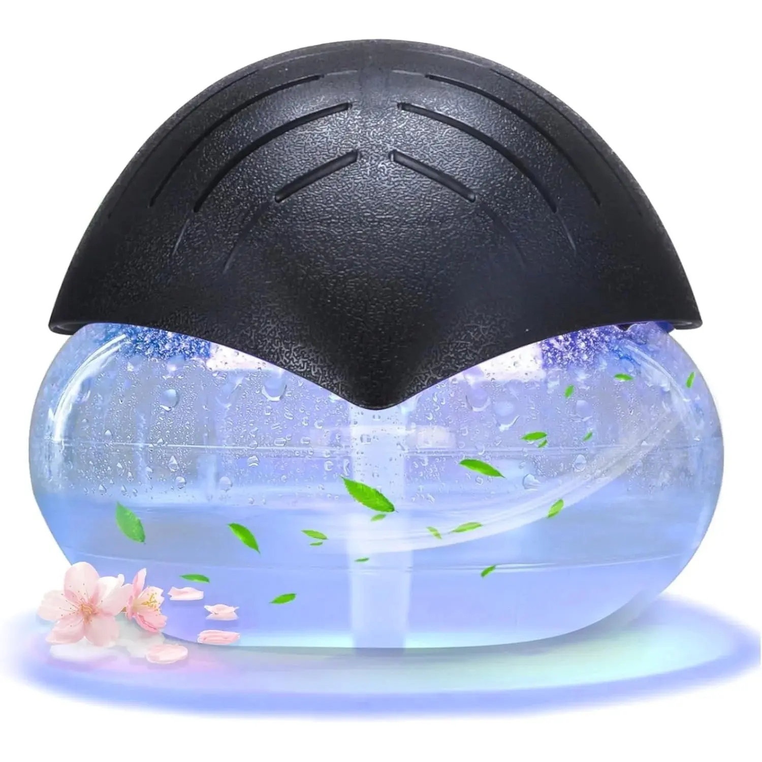TureHom Water-Based Air Purifier Washer - 1.8L, Compact 8.46in Size Fits Small Spaces (8.46"x6.89"), 7 LED Color Changing Mood Light, Air Revitalizer Diffuser, Room Decor for Home Office, Add Essential Oil, Includes Charging Cable, Mist-Free, Easy Clean B