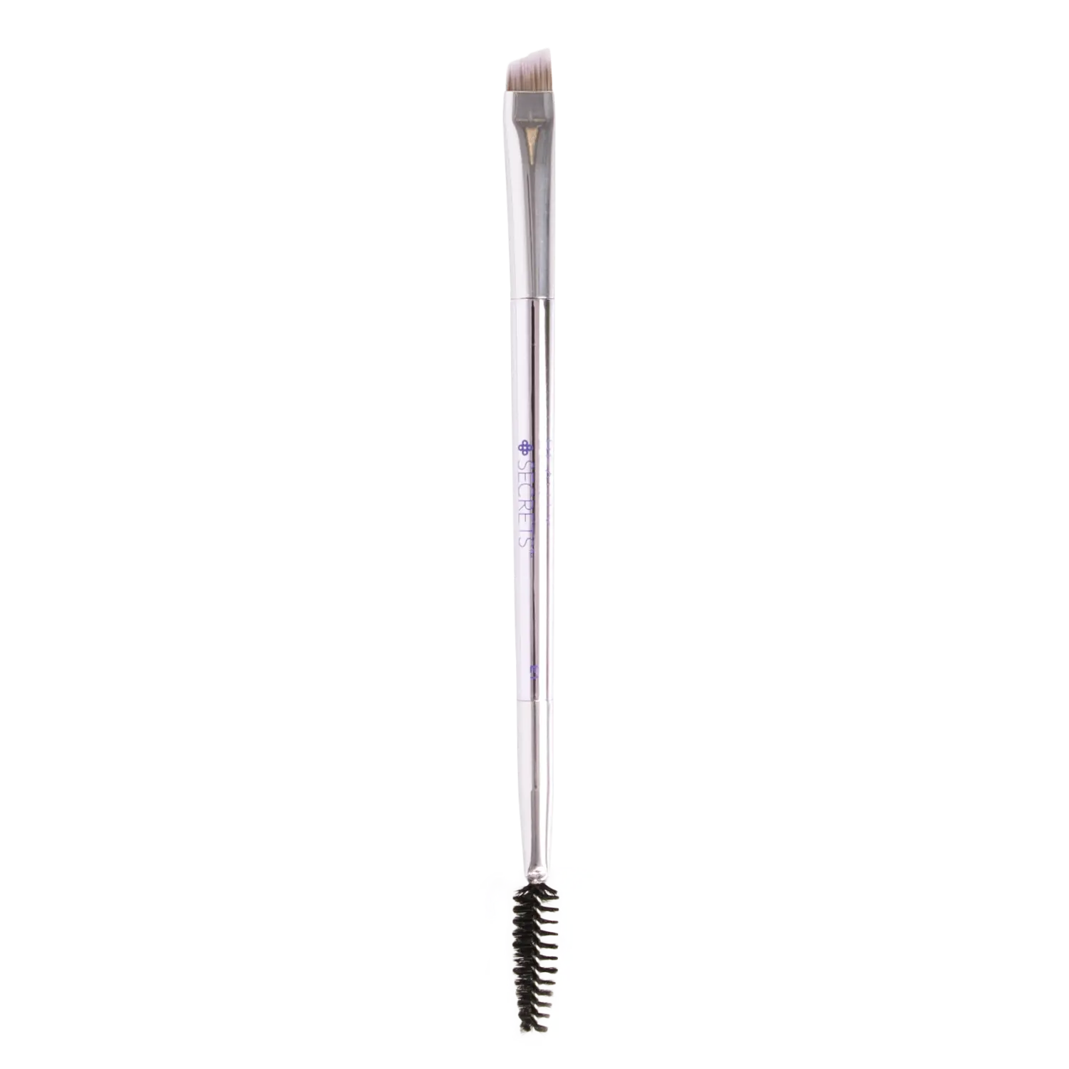 Beauty Secrets Makeup Brushes - Double Ended Brow Brush with Thin Angled Tip & Spoolie, a Cosmetics Makeup Tool for Hair-Like Strokes, Eyebrow Makeup Tool