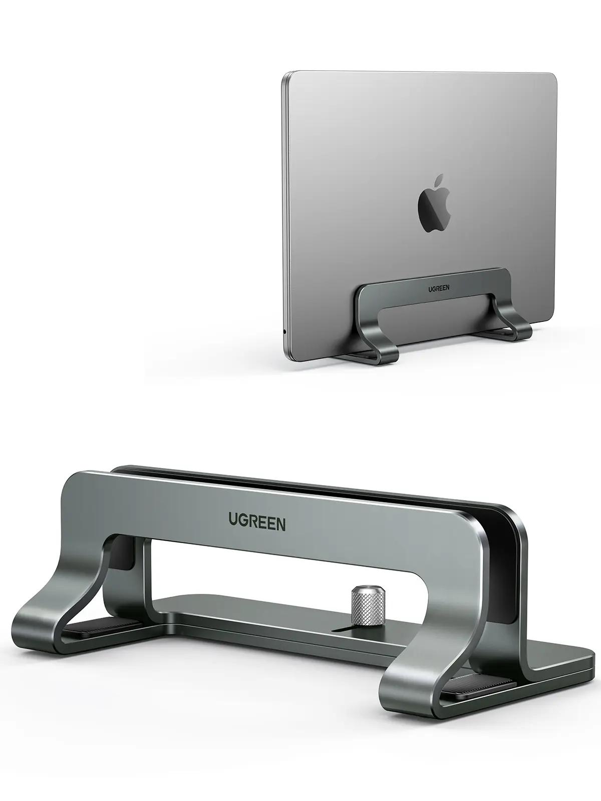 UGREEN Aluminum Vertical Laptop Stand - Desk Mount, Compatible with MacBook Pro, MacBook Air, Up to 17.3 Inch Gaming Devices, Gray (TikTok Shop Back to School), Laptop Desk Mount, Aluminum Stand, Supports