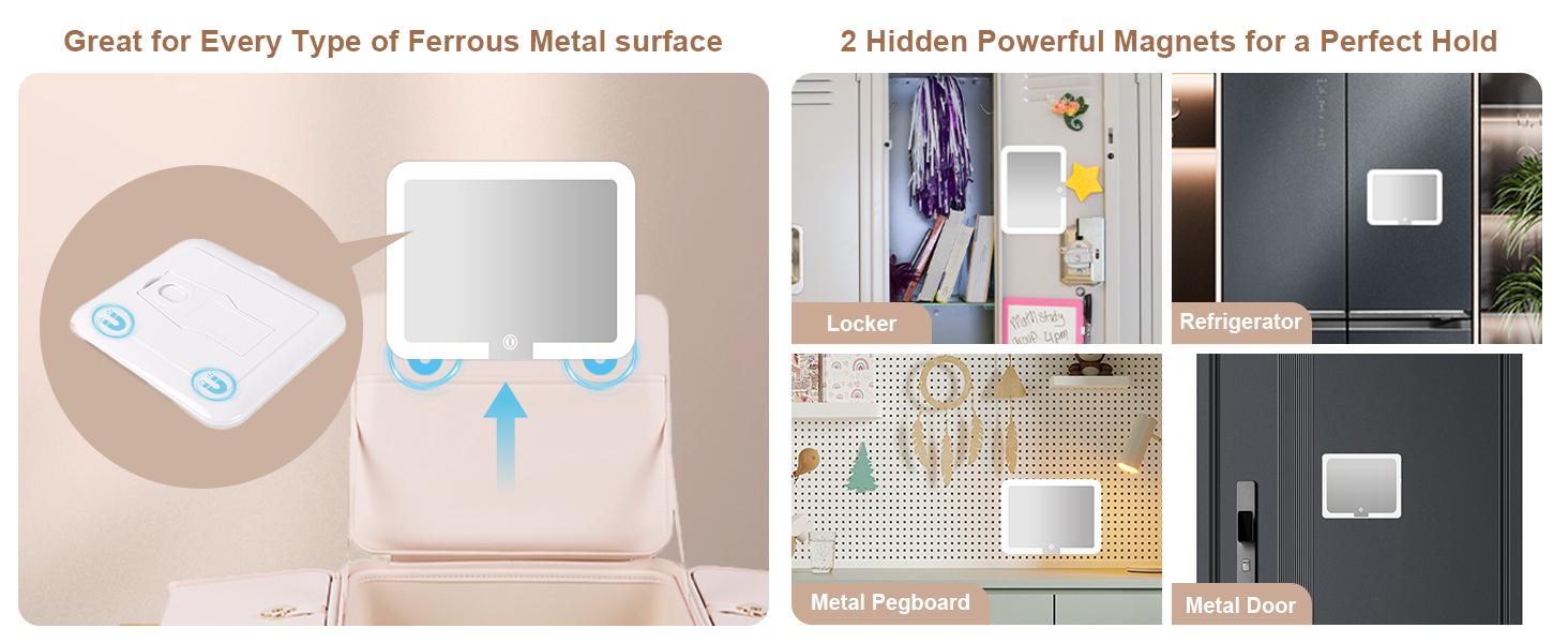 All-in-One Makeup Bag with Magnetic LED Mirror, Portable Travel Makeup Bag, 3 Color Lighting Modes, Rechargeable Makeup Artist Organizer, Moving Vanity Case Cosmetic Organizer for Women & Girls, Adjustable Brightness,  Large Capacity Gift for Her