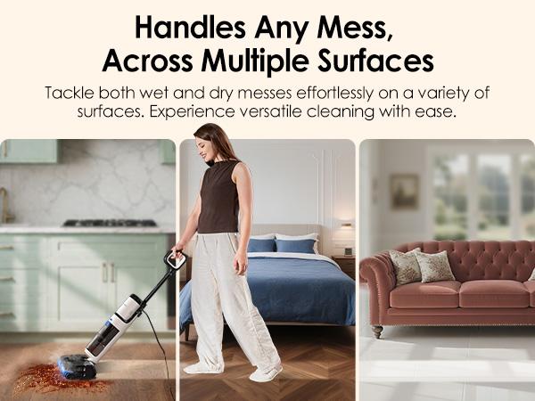 Tineco FLOOR ONE S6 Stretch Steam Corded Wet Dry Vacuum Steam Mop All-in-One, Tineco BoostSteam, 320℉ High-temp Steam Cleaning, 180° Lay-Flat, Anti-Tangle Design, FlashDry Self-cleaning