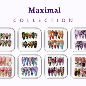 NailPhoria MAXIMAL Collection - Handmade Press-On Nails | Reusable, Salon-Quality, Long-Lasting, Glossy Design