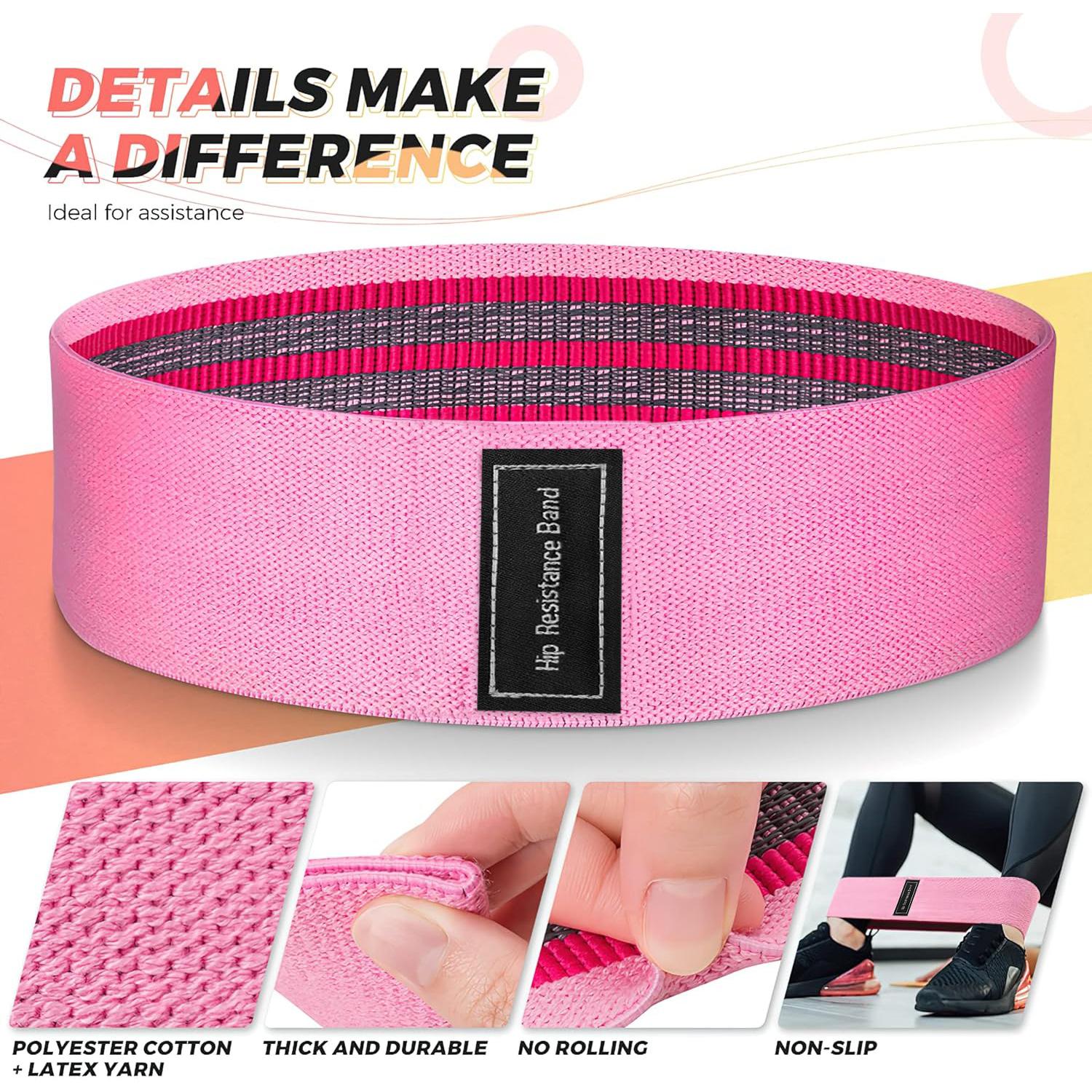 PUKEGM  Renoj Resistance Bands for Working Out,3Set Professional Exercise Bands for Pilates,Yoga,Home Gym,Booty,Leg Training | Heavy/Medium/Light Fabric Loops for Women Men