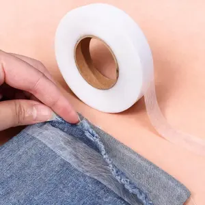 2559 inch Sticky Fabric Tape,DIY Decorative Double Sided tape,Double Sided Adhesive Lining Hot Melt Non-woven Ironing Fabric for Clothes Pants Legs Short DIY Fashion Tape