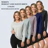 5 Pack Women's Long Sleeve T Shirts Workout T Shirts For Women Absorbs Sweat Breathable Tops Sexy Sporty Topsexy T Shirt For Woman UV Sun Protection Lightweight Outdoor Workout Shirt Energetic Multi-Color Sports Tops For Running Gym  Hiking Athletic Wear,
