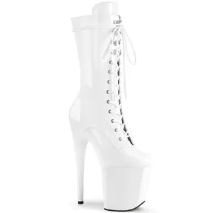 Pleaser Flamingo-1050 Mid Calf Boot with 8-inch Heel and 4-inch Platform - Girl, Women, All Seasons
