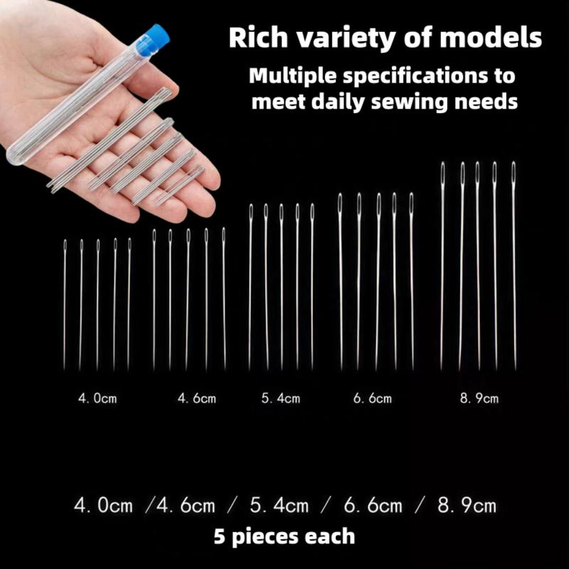 34PCS Big Eye SteelNeedles Set-Long& Thin Handmade Quilting & Sewing Needles Kit for DlY Sewing Projects