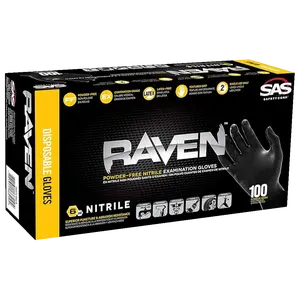Raven Powder-Free Nitrile - 7 mil Large 100 Pack