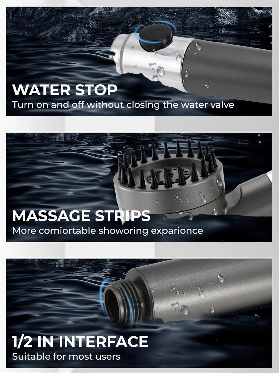 Valentines Day Deal High Pressure Pressure Boost Handheld Shower Head Filtered 5 Filters Included Easy Install Turbocharged