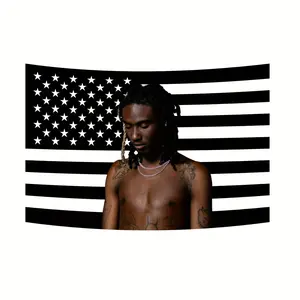An Osamason American flag tapestry, an underground hip-hop art wall decoration, featuring colorful stars and stripes design, is an patriotic decoration or a gift for hip-hop fans. bedroom decor tapestry trippy room decor cheap bedroom decor