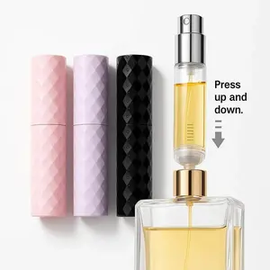 3 Pack Travel Perfume & Cologne Atomizer - Refillable Leakproof TSA Approved Bottles for Women & Men | Portable Spray Set (5ml, Pink, Purple, Black)