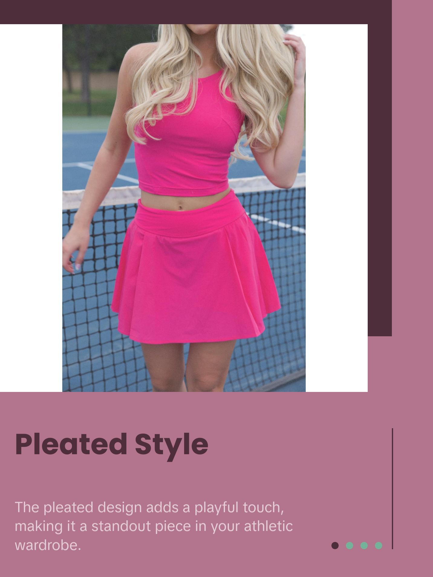 Pleated Tennis Skirt - Pink