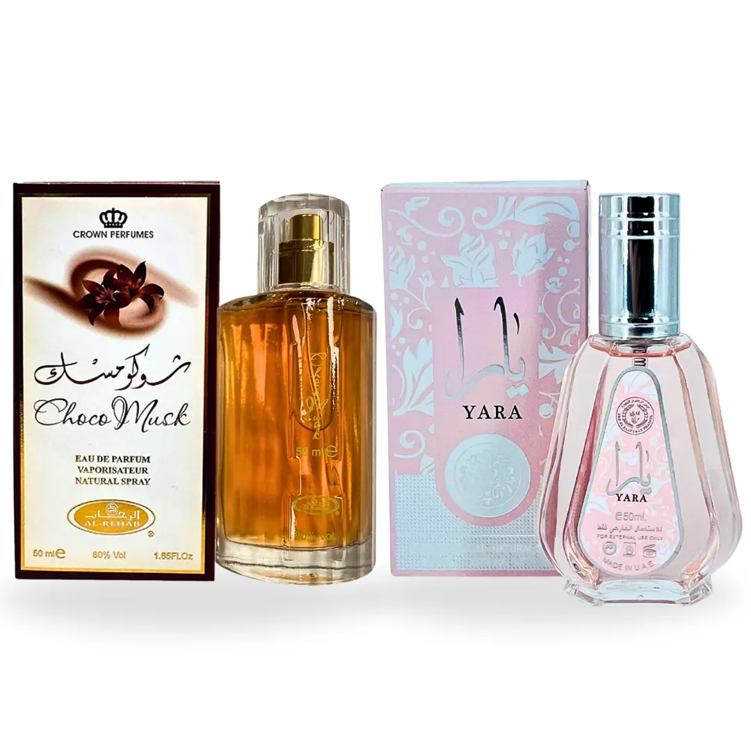 Choco Musk EDP-50ML (1.7Oz) by Al Rehab For Women + Yara EDP-50 ML (1.7Oz) By Ard Al Zaafaran For Women - Fragrance Value Bundle - Luxury Fragrance Choco Musk warm and cozy  perfume, Vanilla, Chocolate